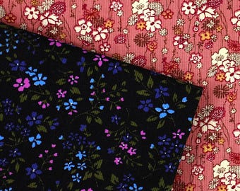 Floral Corduroy Fabric: 21 Wale, 100% Cotton Thin Sewing Material, DIY Craft & Upholstery Fabric