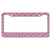Anime Inspired License Plate Frame, Pink Color Geometric Pattern License Plate Cover, Car Exterior Decoration Accessories 