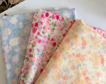 Floral Double Cotton Gauze Fabric: Printed Muslin, Garments Blanket Swaddling Quilting Sewing Craft Material
