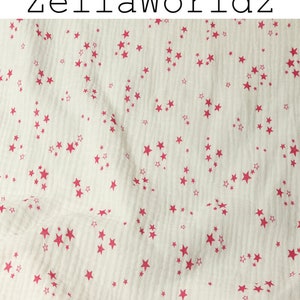 Star Print Cotton Gauze Fabric: Crinkled Muslin Baby Swaddling