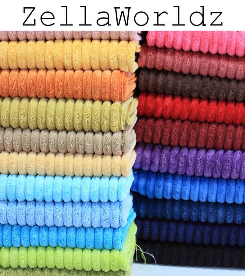 Solid Color Corduroy Fabric By The Yard: 2.5 Wale Sewing Material, DIY Bags & Upholstery Fabric
