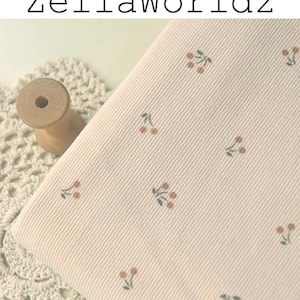 Floral Corduroy Fabrics, Cute Cherry Fruit Fine Corduroy Fabric, Dresses Clothes Sewing Craft Material, DIY Bags Suitcases Sofa Decor Fabric