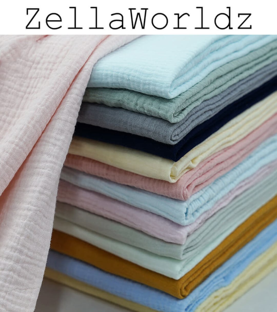 Double Cotton Gauze Fabric, Multicolor 100 Cotton Gauze, Crinkle