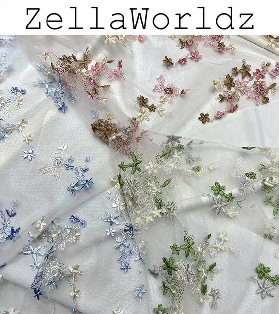 AMAIL Flower embroidery like cloth ベージュ Amazon.com: Multicolor 3D Flowers Heavy Embroidery Lace