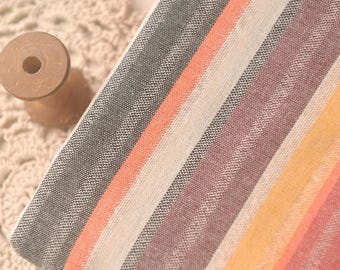 Striped Cotton Linen Blend Fabric: Sewing & Upholstery Material