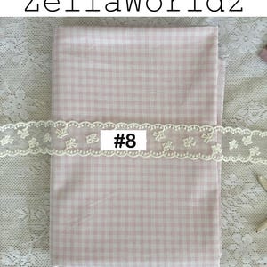 Gingham Plaid 100%Cotton Fabric: Colorful Check Dresses Blouse Garments Sewing Craft Upholstery Material #8 light pink