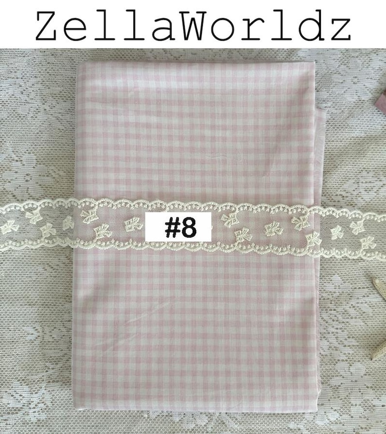 Gingham Plaid 100%Cotton Fabric: Colorful Check Dresses Blouse Garments Sewing Craft Upholstery Material #8 light pink