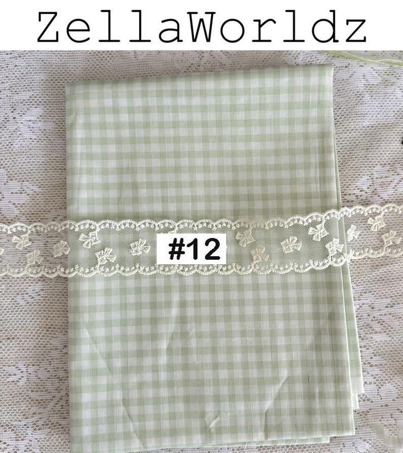 Gingham Plaid 100%Cotton Fabric: Colorful Check Dresses Blouse Garments Sewing Craft Upholstery Material #12 green