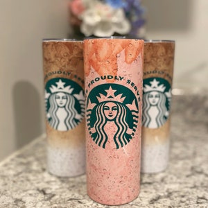 Personalized Starbucks Tumbler/Water Bottle with Lid and Straw - Brown and Pink options