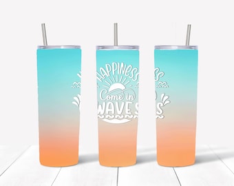 Personalized Tumbler Ombre  With Straw And Lid, Personalized Water Bottle