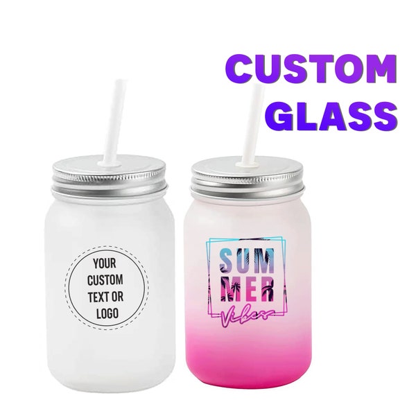 Frosted Mason Jar Etsy