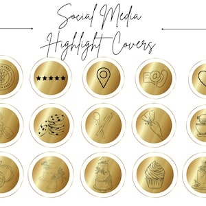 Gold Instagram Highlights Bakery Cake | social media highlights |Cake Highlights |minimal Instagram Icons | Instagram Business Icons