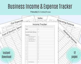 Zakelijke inkomsten en uitgaven bijhouden: afdrukbare spreadsheet (digitale download)