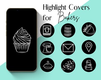 Portadas destacadas de Instagram para panaderías / Iconos de negocios de pasteles (descarga digital)