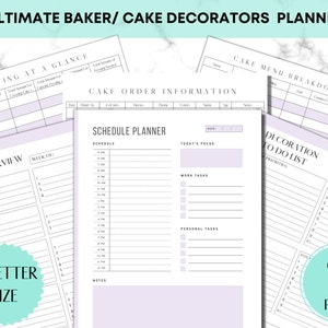 Planificador semanal panadero/ decorador de pasteles/ Planificador de pedidos de pasteles/ Planificador de horneado/ Descarga instantánea/ Imprimible/ planificador semanal/ Pastelero/ Carta/