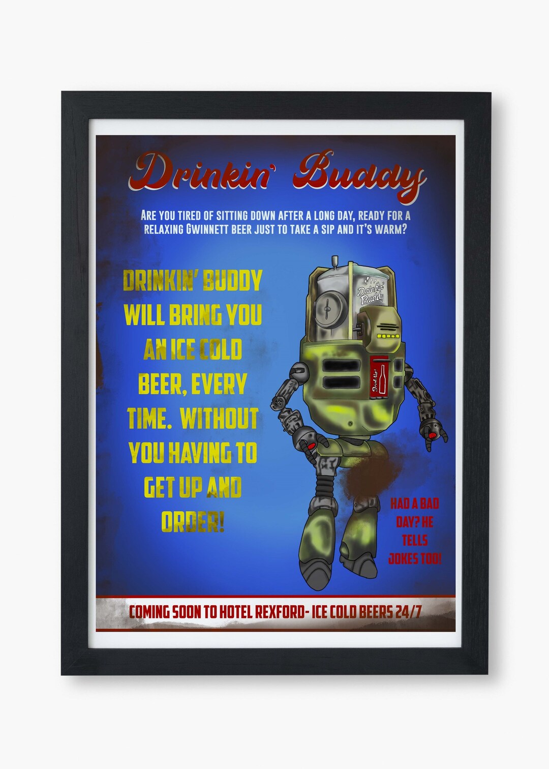 Drinking Buddy, Fallout 4 Art Print Etsy