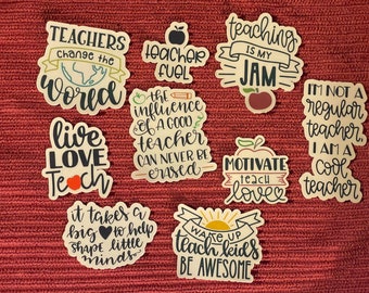 TEACHER Sticker Pack,  Education , Aesthetic , Water Resistant, Vinyl Laptop Sticker , Teacher Vinyl Stickers,  Teacher Water Bottle Decal