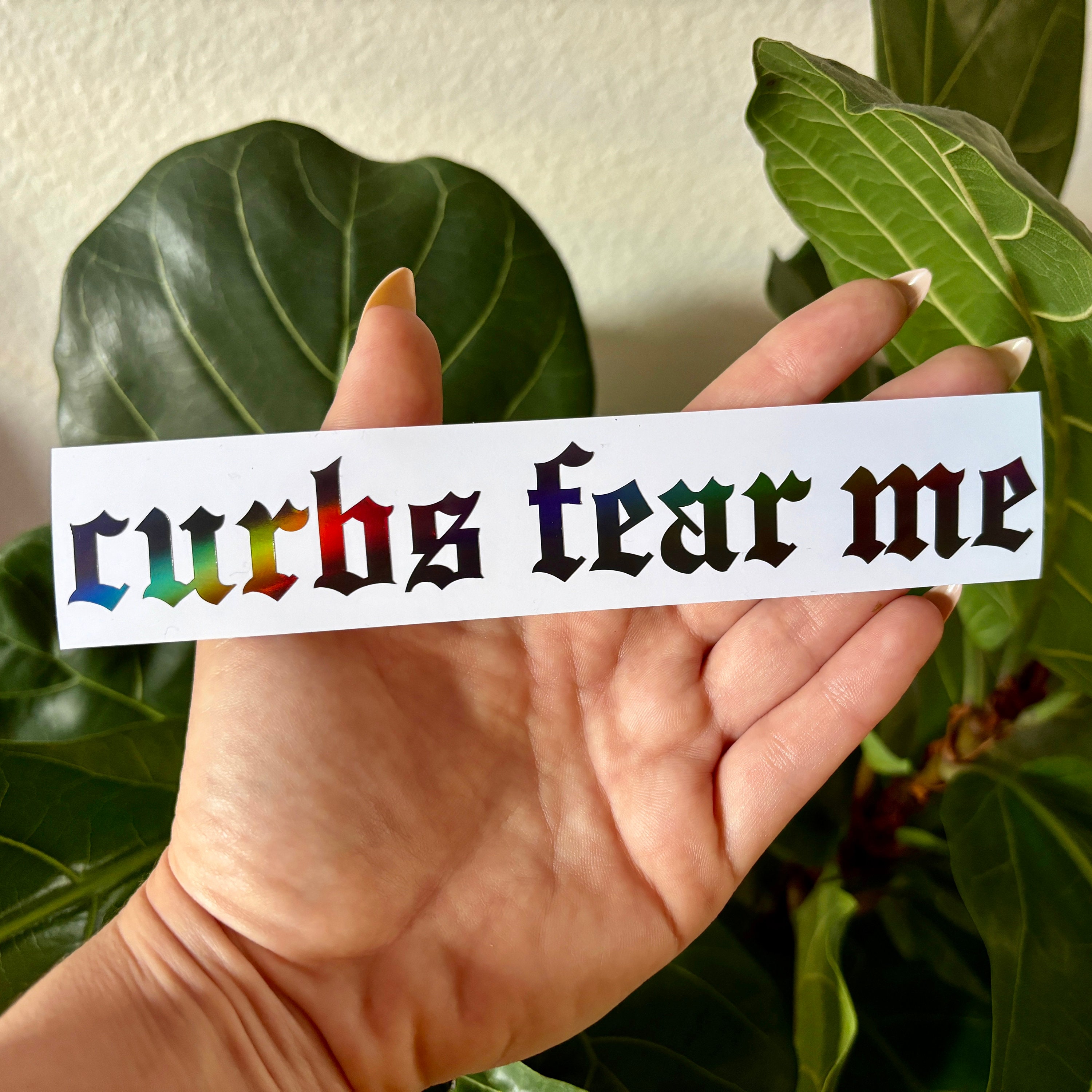 Fear Me Sticker Design Curbs Fear Me Vinyl Decal | Water Bottle, Car Rearview Mirror, Laptop ...