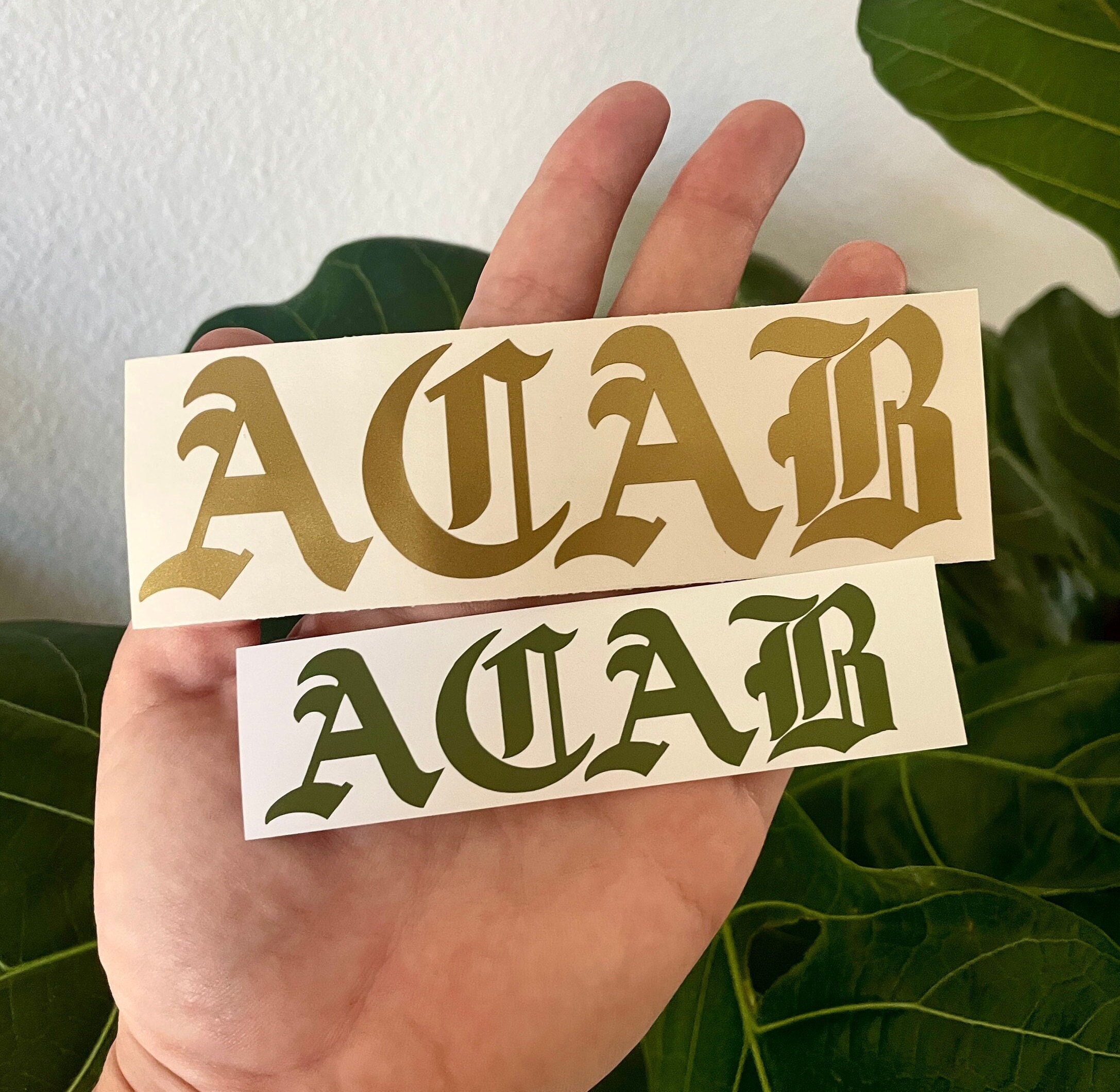 ACAB Vinyl Decal | Car Window Rearview Mirror Bumper Sticker Laptop | FTP 1312 All Cops Are | Holographic Aesthetic Accessory Old English