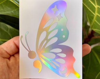 Semicolon Butterfly Vinyl Decal | Water Bottle Car Window Mirror Laptop Bumper Sticker | Semi Colon Mental Health Suicide Awareness 988