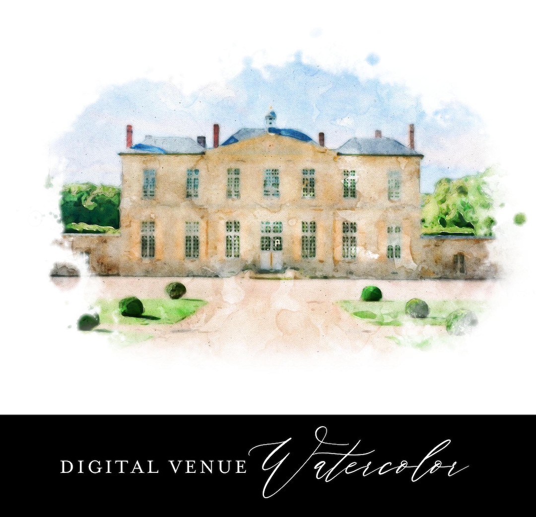 Custom Watercolor Wedding Venue Illustration | Anniversary Gift ...
