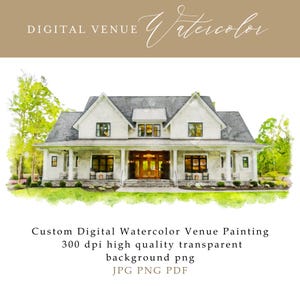 Benutzerdefinierte digitale Aquarell Hochzeit Infografik / katholische Hochzeit Programm, Aquarell Hochzeit Schauplatz Illustration, Hochzeitsort Zeichnung