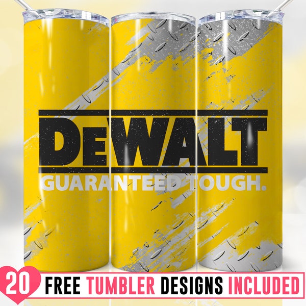 20oz DeWalt Mechanic Skinny Tumbler Wrap Png, Father's Day, Dad Tool, Daddy, Toolbox, Distressed, Wrap, Sublimation, Png,Seamless,Tumbler