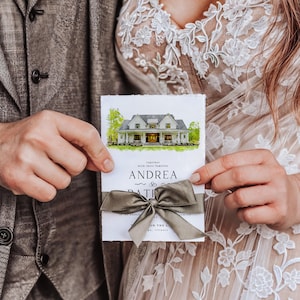 Custom Watercolor Wedding Venue Illustration | Anniversary Gift ...