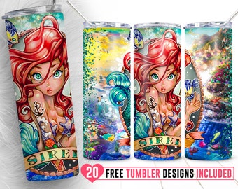 20 oz Princess Birthday Skinny Tumbler Sublimation Png, Personnage de dessin animé Png, Princesse, Lapin, Anime, Amour, Straight & Tapered Tumbler Png Design