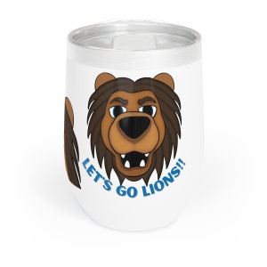 Lions Wine Tumbler for Football Fans, Roary Tumbler, 12 ounces by Multi Mugs