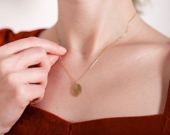 Fingerprint Necklace • 14K Solid Gold Memorial Jewelry • Engraved Fingerprint Pendant • Personalized Signature Necklace • Custom Gift