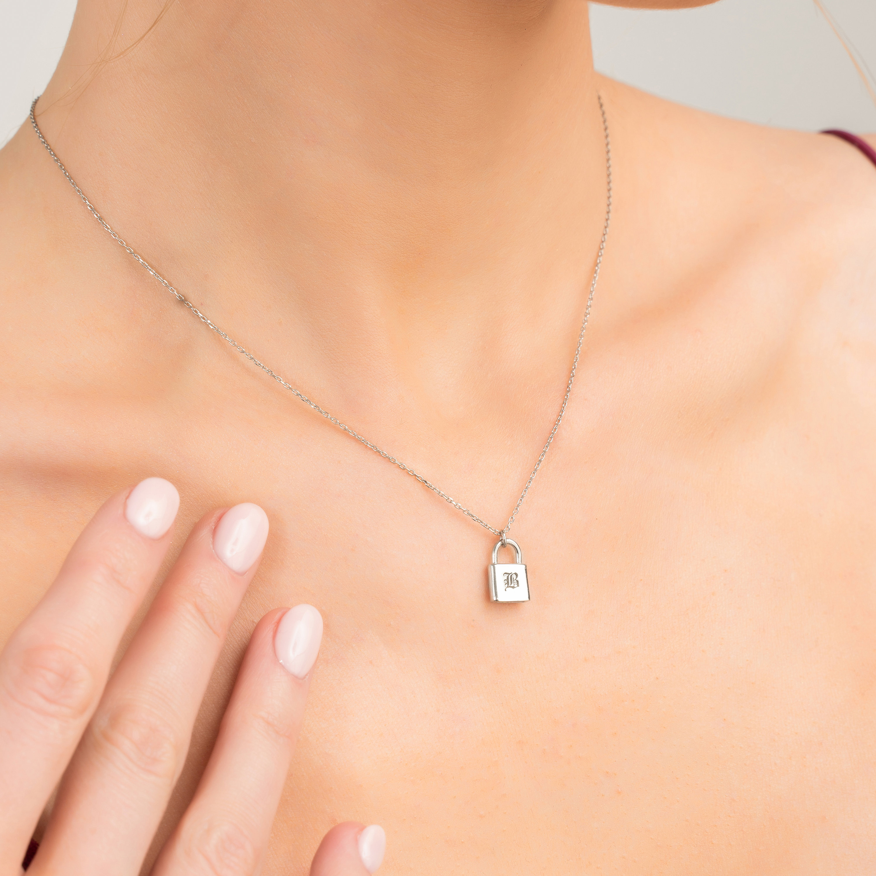 Mini Lock Pendant Necklace • 14K Solid Gold Engraved Lock Necklace • Keepsake Necklace with Initial Engraved Lock • Custom Girlfriend Gift