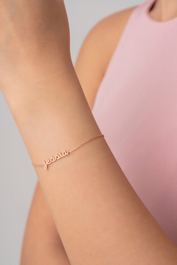 Family Personalized Bracelet Natural Stone Pink Letter -  Denmark