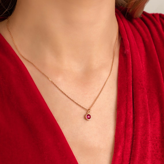 Bezel birthstone necklace deals