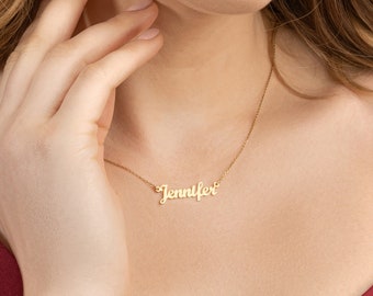 Script Name Dainty Necklace • Gold Nameplate Necklace is a Perfect Gift for Her • Best Friend Jewelry