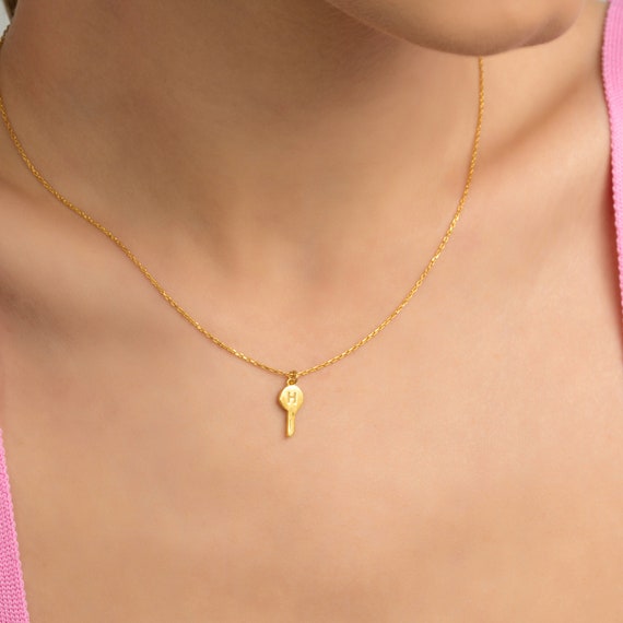 Engraved cheap key necklace
