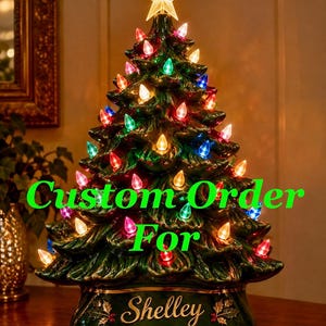 Layaway payment #5 of 8 for Shelley - Extra Large Vintage Holland Mold Ceramic Christmas Tree, 23” Tall Mold Ceramic Lighted Christmas Tree
