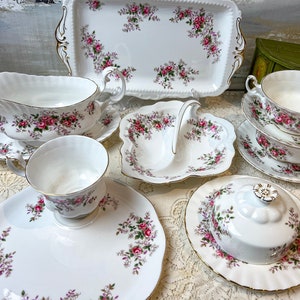 Vintage Royal Albert Lavender Rose pieces sold separately, Salt and Pepper, Butter dish, creme soup, gravy boat, Mug, made in england