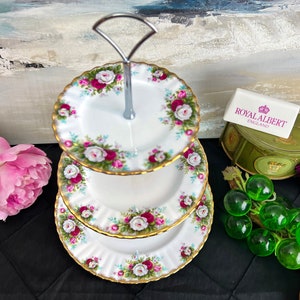 Vintage Royal Albert Celebration 2 and 3 Tiered Cake Stand, English bone china, sold separately