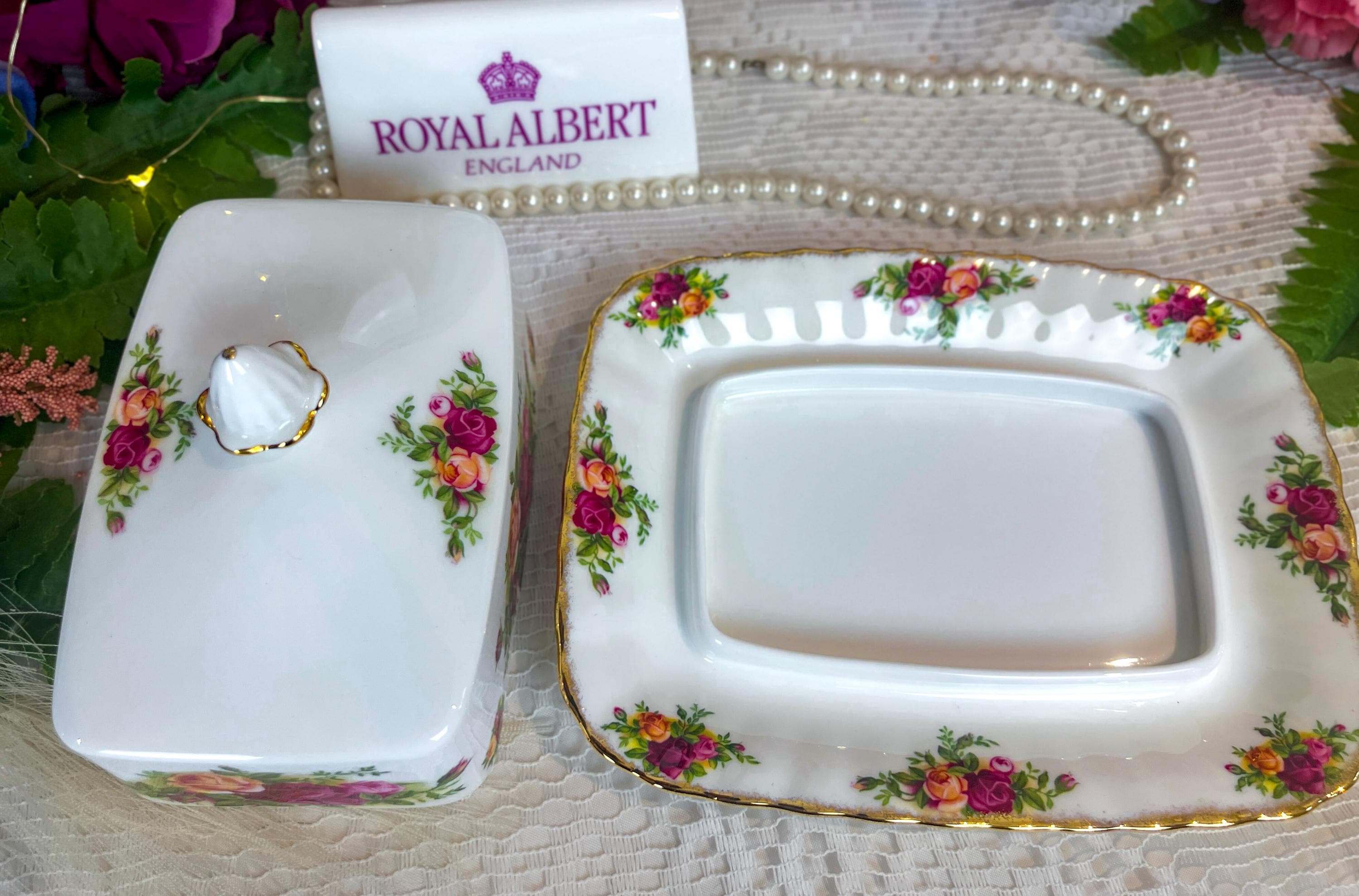 VERY RARE Vintage Royal Albert Old Country Roses Rectangle Butter