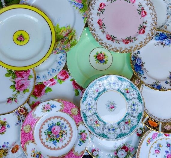 Bulk Mix and Match Vintage English China Plates 8, 12, 24, 36+ for