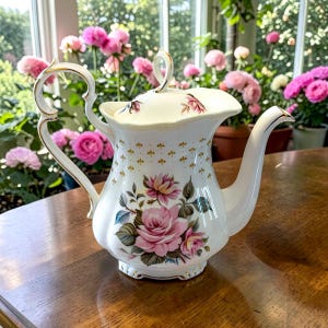 Royal Albert Marie Louise Coffee Pot with lid, Rare Vintage MINT CONDITION