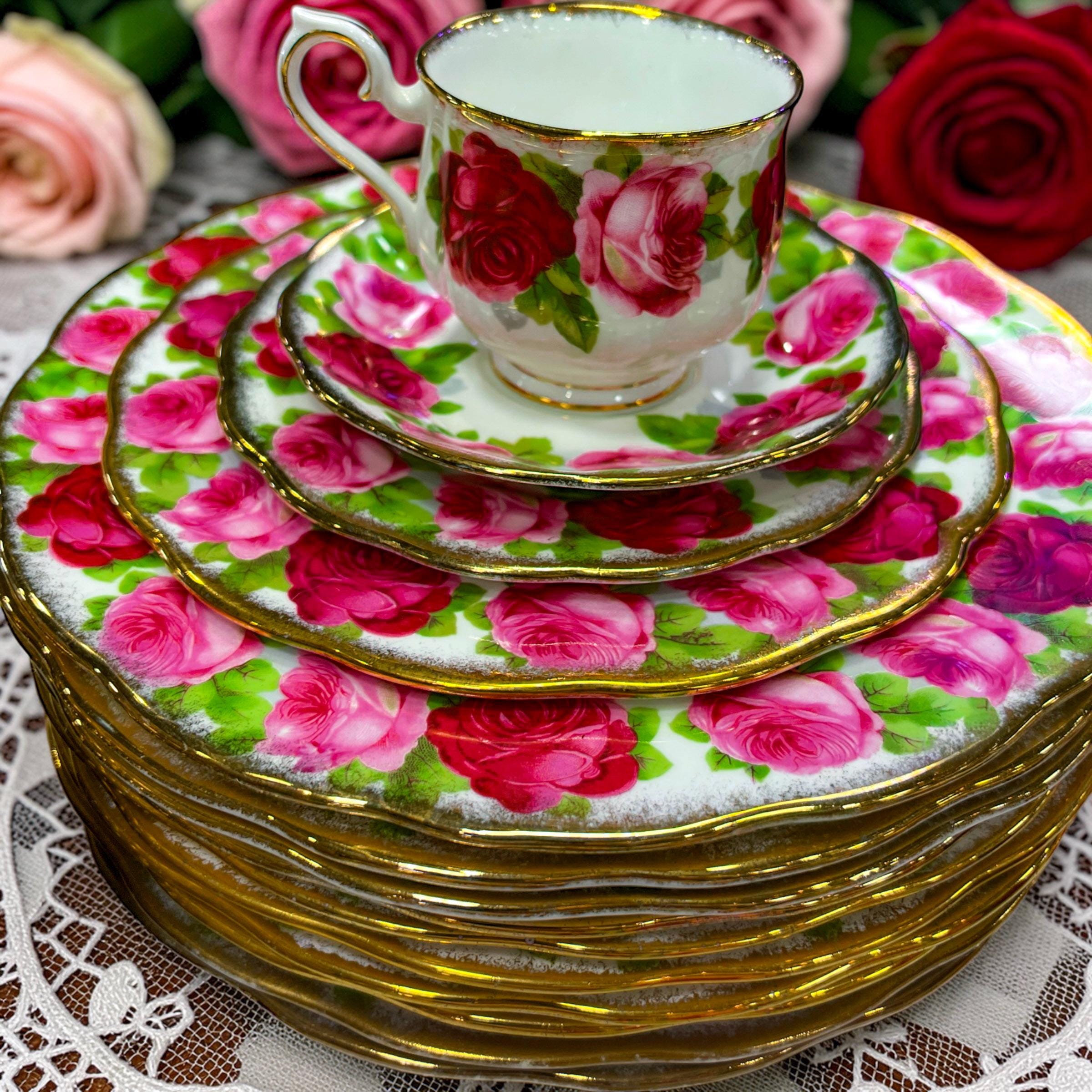 English Rose Dinner Set - Etsy