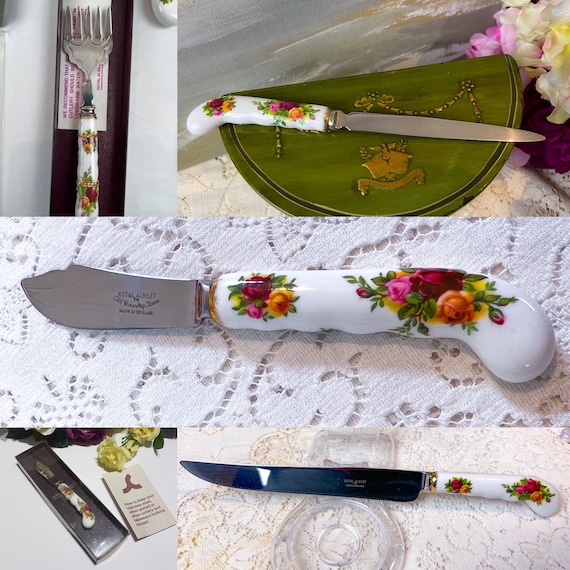 Vintage Royal Albert Old Country Roses Serving Utensil, Cake Knife