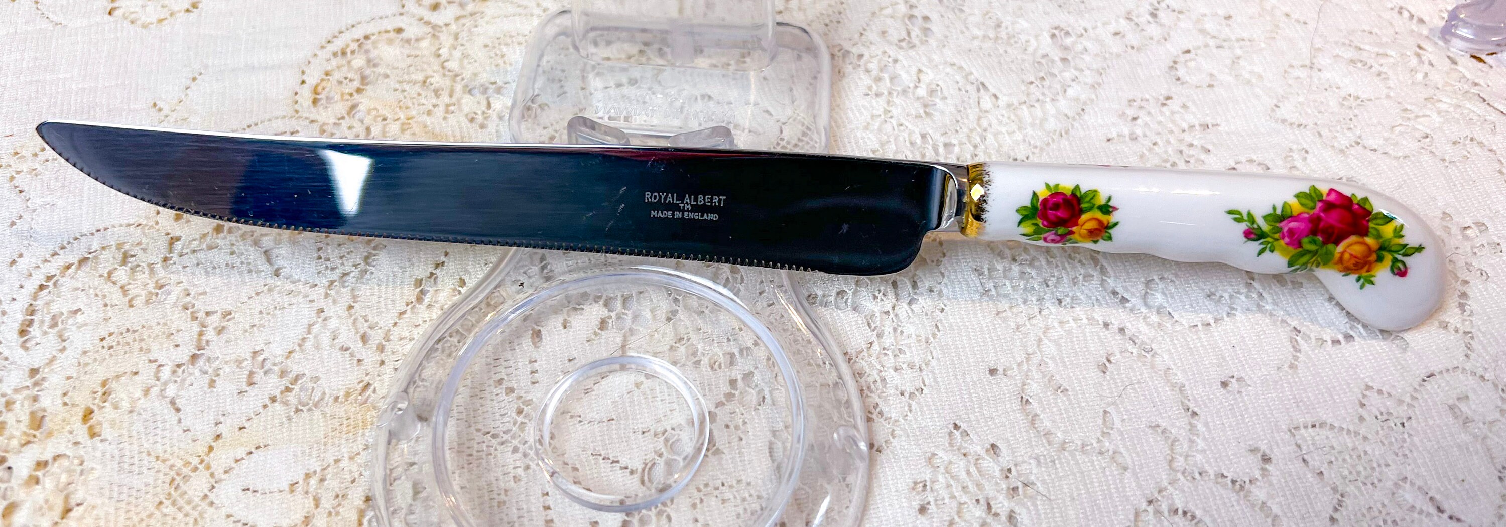 Vintage Royal Albert Old Country Roses Serving Utensil, Cake Knife