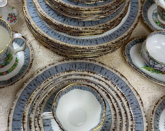 5 Piece Place Setting Vintage Royal Albert Silver Birch With