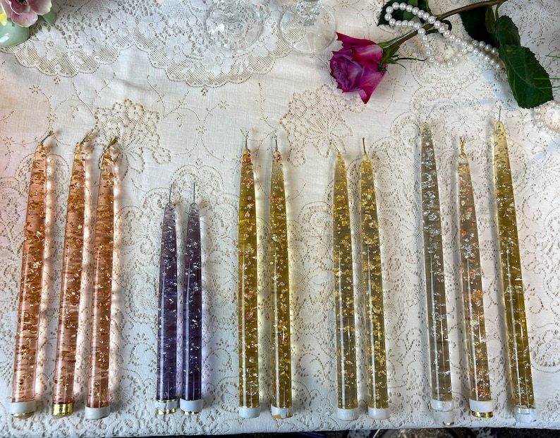 Vintage MCM Lucite Acryl Taper Candles Price per 1 Candle Etsy