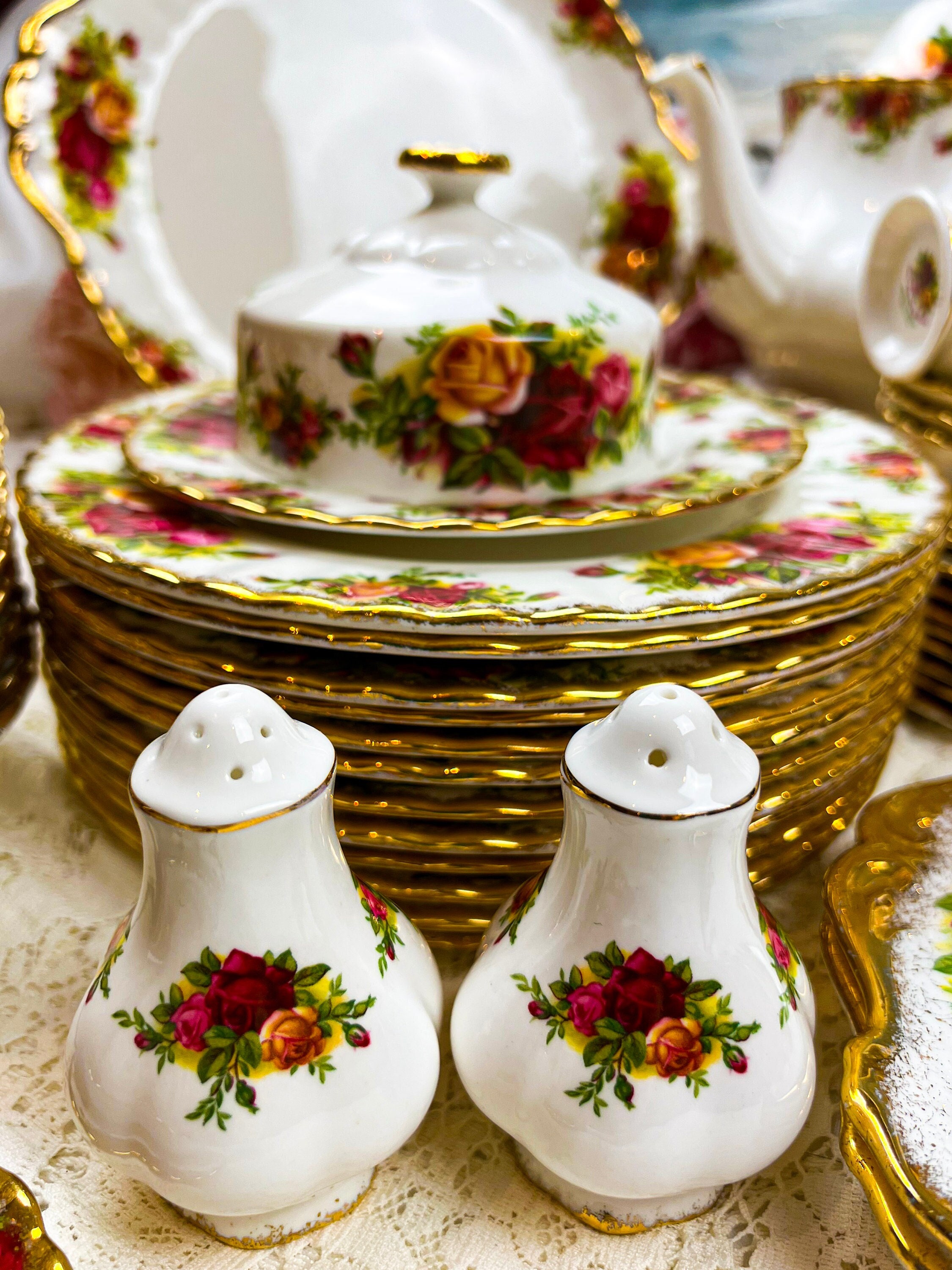 Set of 8 Old Country Rose Serving China - Etsy
