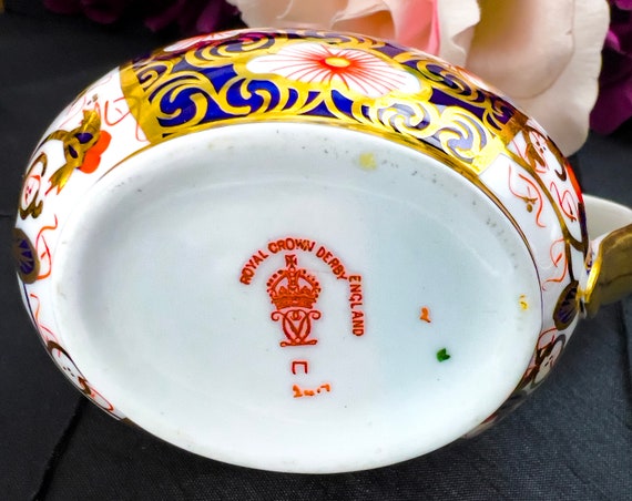 Vintage Royal Crown Derby Imari Teapot Set: English Bone