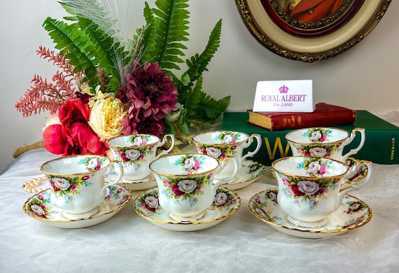 Buy Set of 6 Vintage Royal Albert Celebration Tea Cups and Saucers 